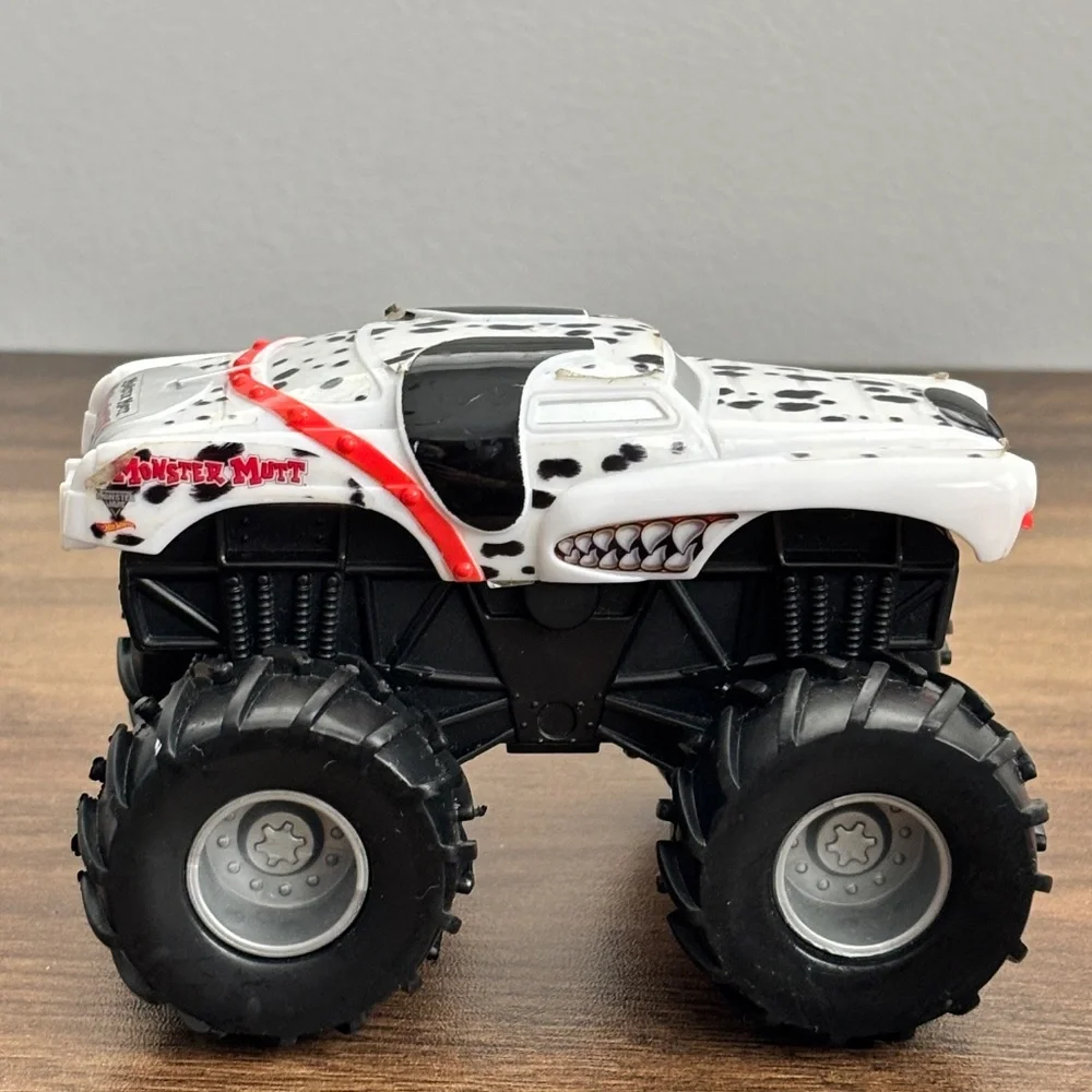 Monster Jam Monster Mutt Dalmatian Black & White Dog Monster Truck Toy 4.5